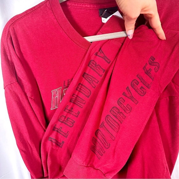 Harley-Davidson Bikercore Oil City Long Sleeve Graphic Tee Vintage Red 2XL - Picture 15 of 17